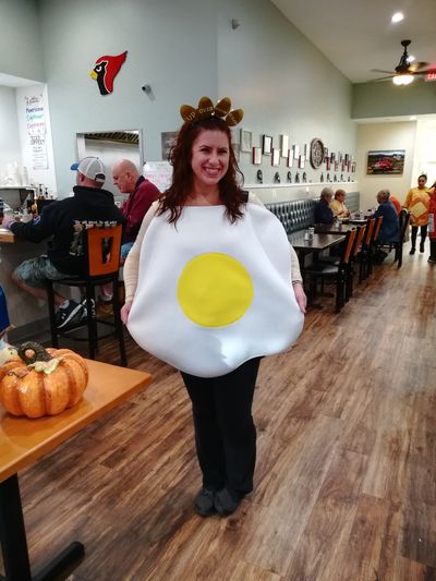Chelsea is NOT dressed as the sun...although she is sunny-side up!
